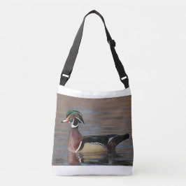 Mannelijk hout Duck Frosted Glass Coffee Mok Canva Crossbody Tas