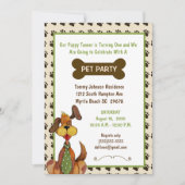 Mannelijk Huisdier Verjaardagsfeest Uitnodiging (Voorkant)