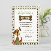 Mannelijk Huisdier Verjaardagsfeest Uitnodiging (Staand voorkant)