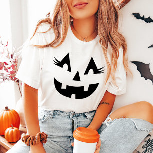 Mannelijk Jack O Lantern-gezicht Zwart Dames Hallo Tri-Blend Shirt