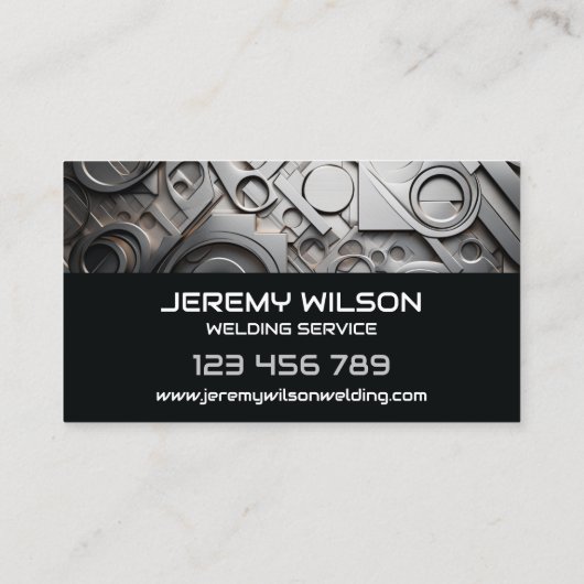 Mannelijk lasser Metaal Lassen Service Staalwerk Visitekaartje (Achterkant)
