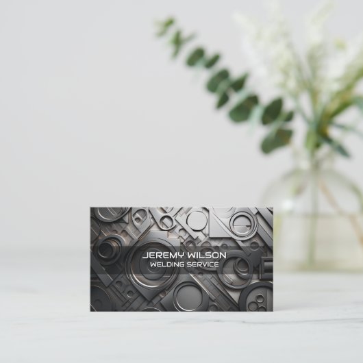 Mannelijk lasser Metaal Lassen Service Staalwerk Visitekaartje (Staand voorkant)