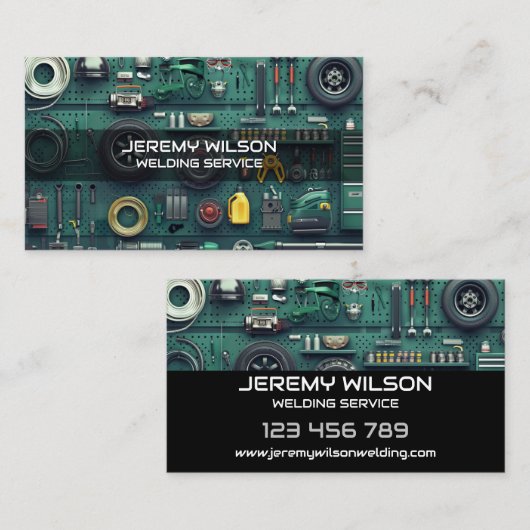 Mannelijk lasser Metaal Lassen Service Staalwerk Visitekaartje (Voorkant / Achterkant)