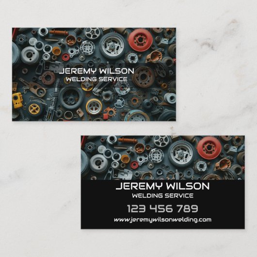 Mannelijk lasser Metaal Lassen Service Staalwerk Visitekaartje (Voorkant / Achterkant)