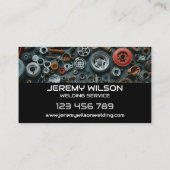 Mannelijk lasser Metaal Lassen Service Staalwerk Visitekaartje (Achterkant)