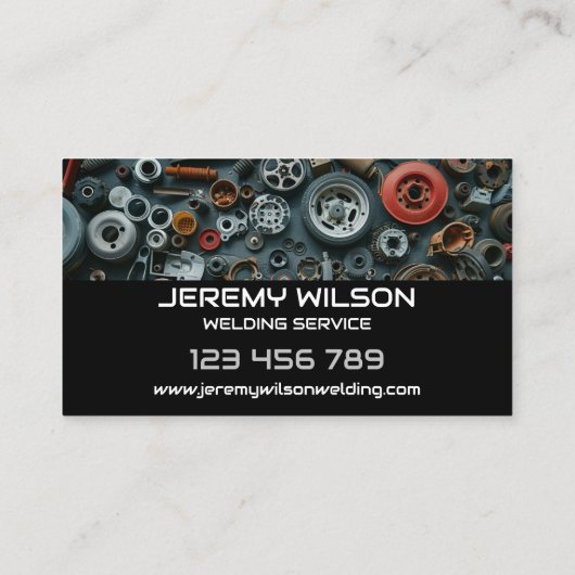 Mannelijk lasser Metaal Lassen Service Staalwerk Visitekaartje (Achterkant)