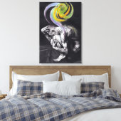 Mannelijk lichaam Kleurrijke ziel Donkere Surreëli Canvas Afdruk (Insitu (Slaapkamer))