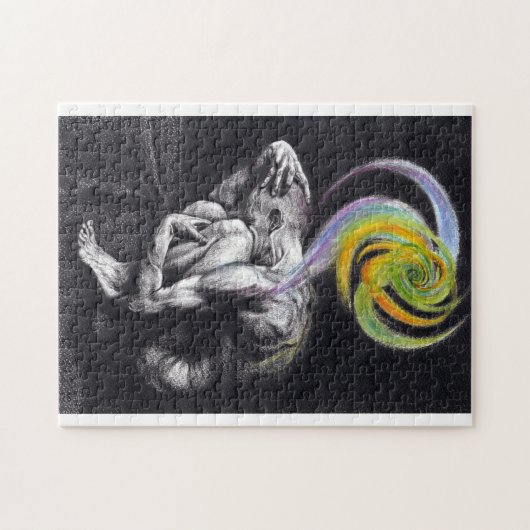 Mannelijk lichaam Kleurrijke ziel Donkere Surreëli Legpuzzel (Horizontaal)