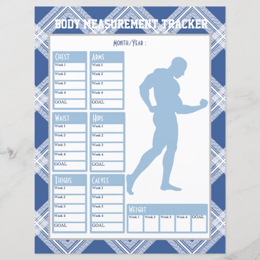 Mannelijk Lichaam Metingen Tracker Gewichtsverlies (Voorkant)