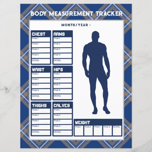 Mannelijk Lichaam Metingen Tracker Gewichtsverlies (Voorkant)