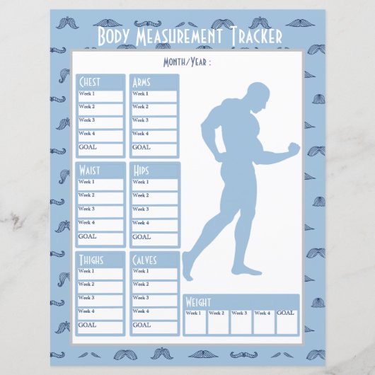 Mannelijk Lichaam Metingen Tracker Gewichtsverlies (Voorkant)