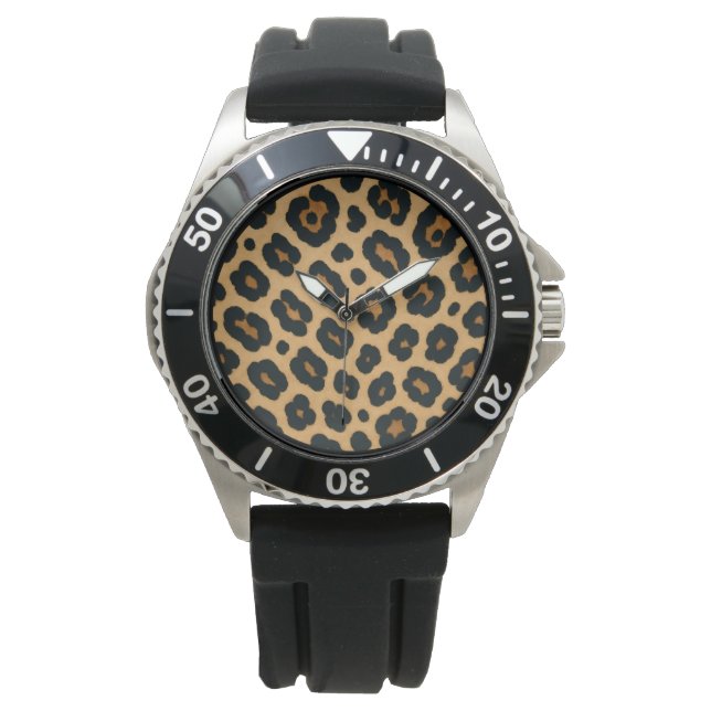 Mannelijk, Luipaardvel, Wilde Roofdier Horloge (Voorkant)