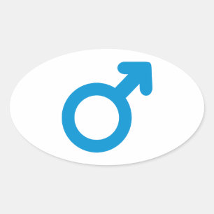 Mannelijk man icoon ovale sticker