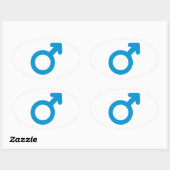 Mannelijk man icoon ovale sticker (Vel)