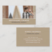 Mannelijk model, modellenbureau, modelagent visitekaartje (Voorkant / Achterkant)