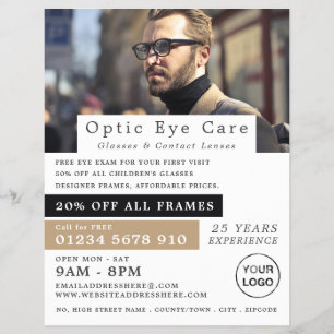 Mannelijk model, opticien, technisch beoefenaar flyer