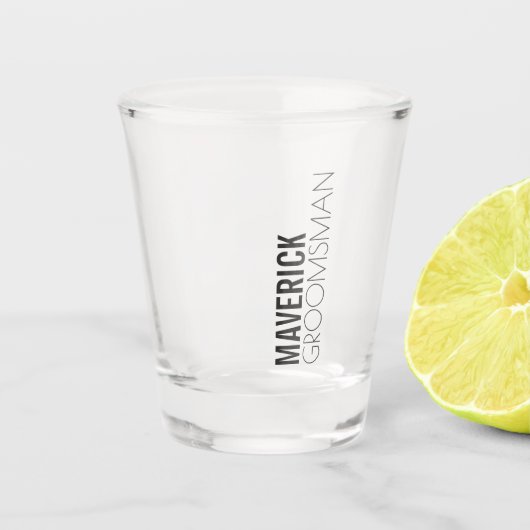 Mannelijk modern geschenk voor bruidsjonkers shot glas (Voorkant)