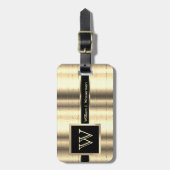 Mannelijk Monogram Executive Style - Faux Gold Bagagelabel (Voorkant verticaal)