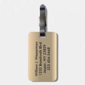 Mannelijk Monogram Executive Style - Faux Gold Bagagelabel (Achterkant verticaal)