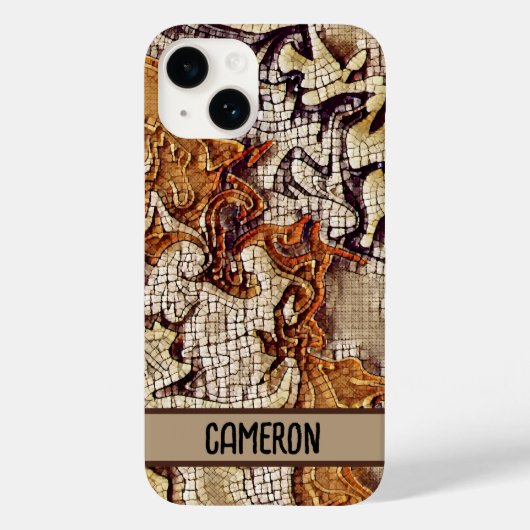 Mannelijk Mozaïek Bruin Inspirivity Case-Mate iPhone Case (Achterkant)