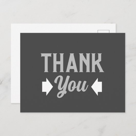 Mannelijk of Business Grey Dank u Briefkaart (Voorkant / Achterkant)