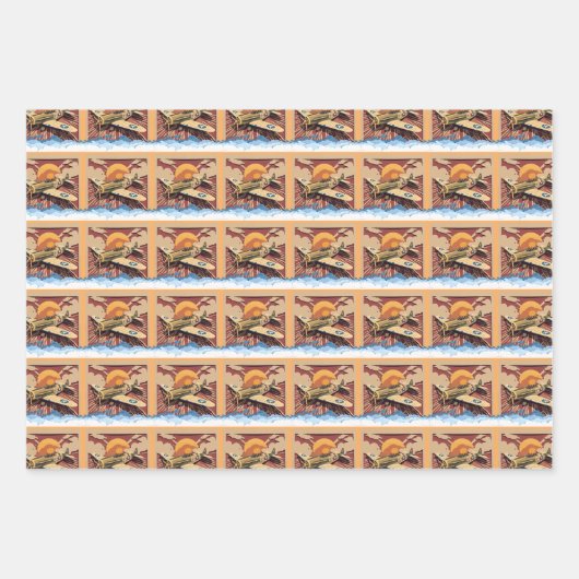 Mannelijk  oorlogsvliegtuig inpakpapier vel (Voorkant 2)