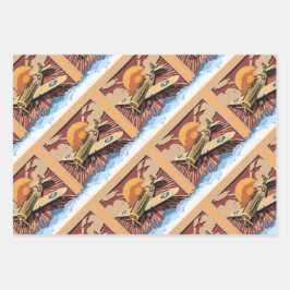 Mannelijk  oorlogsvliegtuig inpakpapier vel