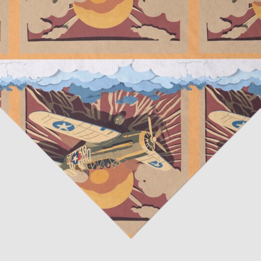 Mannelijk  oorlogsvliegtuig tissuepapier (Detail)