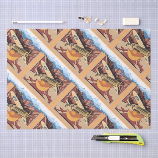 Mannelijk oorlogsvliegtuig tissuepapier (Craft)