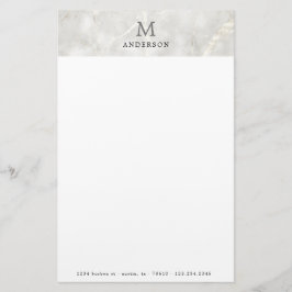 Mannelijk Parelmarmer monogram Briefpapier