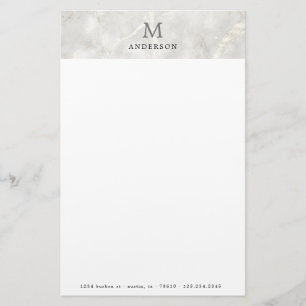 Mannelijk Parelmarmer monogram Briefpapier