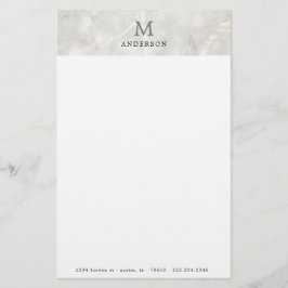 Mannelijk Parelmarmer monogram Briefpapier