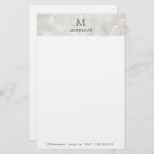 Mannelijk Parelmarmer monogram Briefpapier (Voorkant / Achterkant)