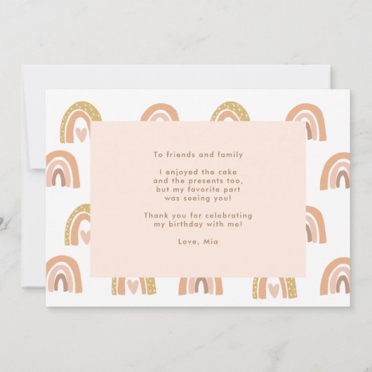 Mannelijk Pastel Regenboog 6e Verjaardagsfoto Beda Kaart (Achterkant)