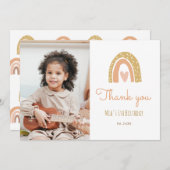 Mannelijk Pastel Regenboog 6e Verjaardagsfoto Beda Kaart (Voorkant / Achterkant)