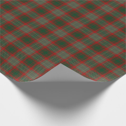 Mannelijk Plaid Rood Groen Kerst inpakpapier (Hoek)