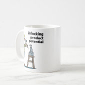 Mannelijk productontwerper koffiemok (Voorkant links)