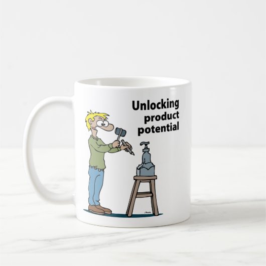 Mannelijk productontwerper koffiemok (Links)