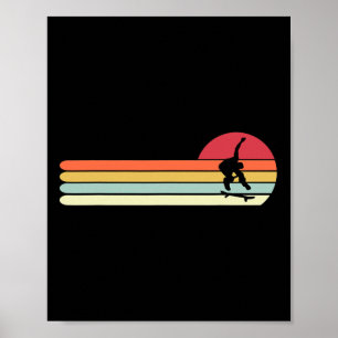 Mannelijk Retro Vintage Stijl Skateboarden Cadeau Poster