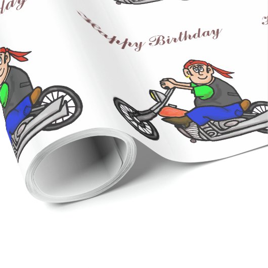 Mannelijk Rijden Motorcycle Gift Wrap Cadeaupapier (Rol Hoek)