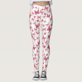 Mannelijk rode vlinder grillig patroon leggings (Voorkant)