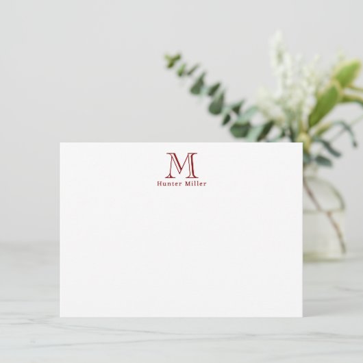 Mannelijk rood Initiaal Monogram en naam Platte no (Staand voorkant)