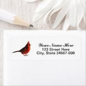 Mannelijk rood kardinaal etiket (Insitu)