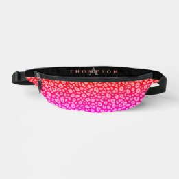 Mannelijk Roze Zwart Luipaard Dierenprint Monogram Heuptasje