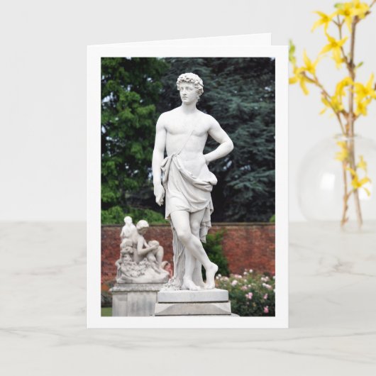 Mannelijk standbeeld, Hampton Court Gardens, Engel Kaart (Gele Bloem)