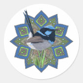 Mannelijk Superb Fairy-Wren Ronde Sticker (Voorkant)