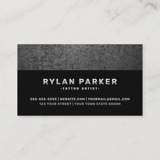 Mannelijk tattoo artist rough dark visitekaartje (Achterkant)