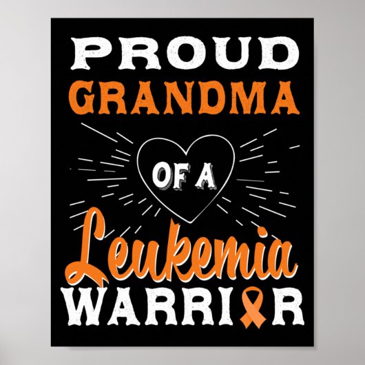 Mannelijk Trots Oma Van Een Leukemie Krijger Bewus Poster (Voorkant)