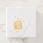 Mannelijk Turkije Fanned Tail Golden Feathers Leav Bedankjes Labels (Met doos)