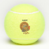 Mannelijk Turkije in het najaar van de bladeren. K Tennisballen (Achterkant)